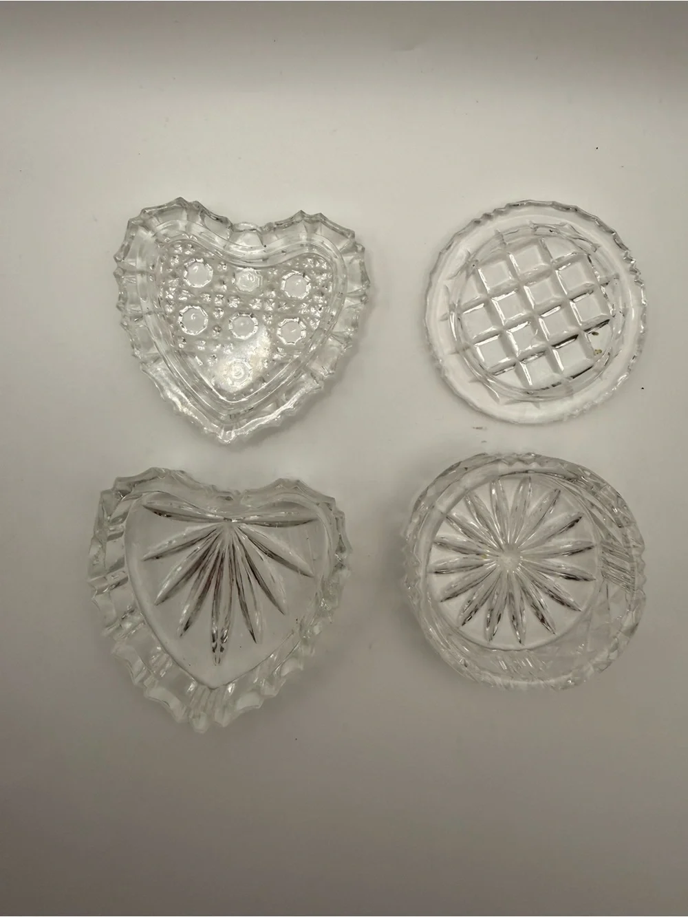 Source Unknown Clear Cut-Glass Decorative Vases